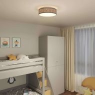 Таванна лампа с прожектори Черно 38 x 38 x 13,5 см текстил