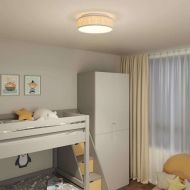 Таванна лампа с прожектори Сив 38 x 38 x 13,5 см текстил