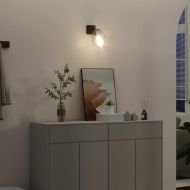 Таванен спот с прожектори Черно 13 x 13 x 26 см Стъкло и метал