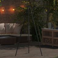 Трипод за лагерен огън Черно 92 x 92 x 171,5 см Стомана