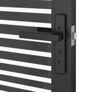 Стъклена врата На райета Черно 76 x 3.5 x 201.5 см Алуминий