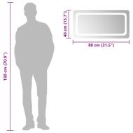 LED огледало за баня, 80x40 см