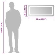 LED огледало за баня, 90x40 см