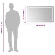 LED огледало за баня, 100x60 см