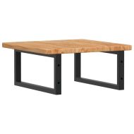 Стенен рафт за мивка, стомана и масивно дърво дъб