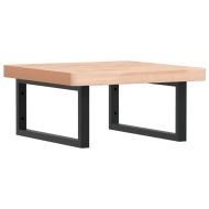 Стенен рафт за мивка, стомана и масивно дърво бук