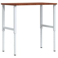 Работна маса тъмнокафяв 100x60x(71,5-98) см дъб масив