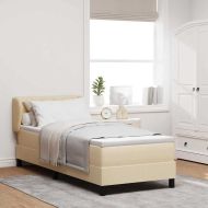 Легло с пружинирана основа с матрак Крем 80 x 200 cm текстил