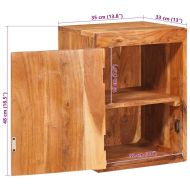 Нощно шкафче Кафяво 35 x 33 x 48 см Солидно дърво акация