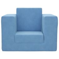 Детски диван-легло син мек плюш