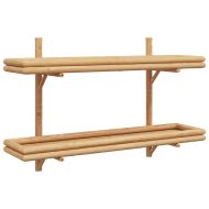 Стенен рафт с рафт Кафяво 100 x 26 x 60 см бамбук
