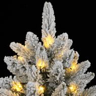 Изкуствена коледна елха, 150 LED и флокиран сняг, 150 см