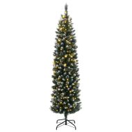 Изкуствена тънка коледна елха, 150 LED, 120 см