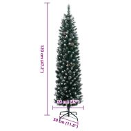 Изкуствена тънка коледна елха, 150 LED, 120 см