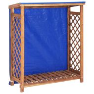 Навес за дърва за огрев, 105x38x115 cм, акациево дърво масив