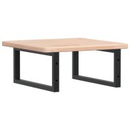 Стенен рафт за мивка, стомана и масивно дърво дъб