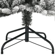 Изкуствена коледна елха, 150 LED и флокиран сняг, 120 см