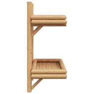 Стенен рафт с рафт със съхранение Кафяво 39 x 26 x 60 см бамбук