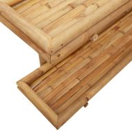 Стенен рафт с рафт със съхранение Кафяво 39 x 26 x 60 см бамбук