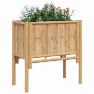 Повдигнато легло Кафяво 70 x 35 x 70 см Бамбук