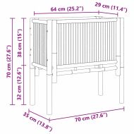 Повдигнато легло Кафяво 70 x 35 x 70 см Бамбук
