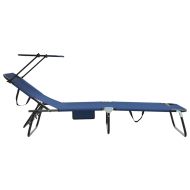 Сгъваем шезлонг Синьо 190 x 57 x 81 см оксфорд