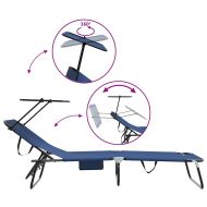 Сгъваем шезлонг Синьо 190 x 57 x 81 см оксфорд