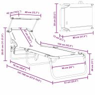 Сгъваем шезлонг Черно 190 x 57 x 81 см оксфорд