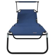 Сгъваем шезлонг 2 pcs Синьо 190 x 57 x 81 см оксфорд
