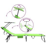 Сгъваем шезлонг 2 pcs Зелен 190 x 57 x 81 см оксфорд