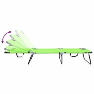 Сгъваем шезлонг Зелен 188 x 57 x 86,5 см Полиестер