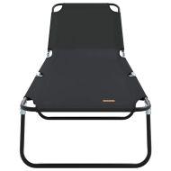 Сгъваем шезлонг 2 pcs Черно 188 x 57 x 86,5 см Полиестер