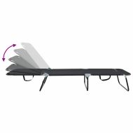 Сгъваем шезлонг 2 pcs Черно 188 x 57 x 86,5 см Полиестер