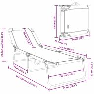 Сгъваем шезлонг 2 pcs Черно 188 x 57 x 86,5 см Полиестер