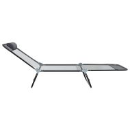 Сгъваем шезлонг Сив 182 x 55 x 85,5 см Textilene
