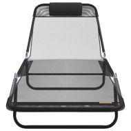 Сгъваем шезлонг 2 pcs Черно 182 x 55 x 85,5 см Textilene