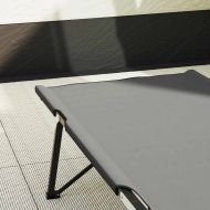 Сгъваемо къмпинг легло Сив 206 х 76 х 74 см Оксфорд и стомана