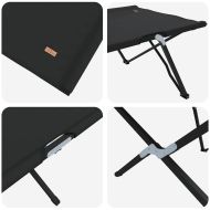 Сгъваемо къмпинг легло 2 pcs Черно 206 х 76 х 74 см
