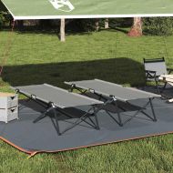 Сгъваемо къмпинг легло 2 pcs Сив 206 х 76 х 74 см