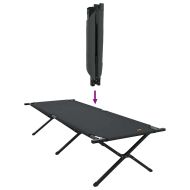Сгъваемо къмпинг легло 2 pcs Черно 210 x 80 x 46 см