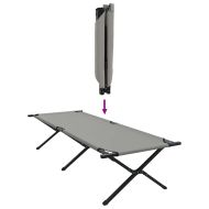 Сгъваемо къмпинг легло 2 pcs Сив 210 x 80 x 46 см