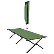 Сгъваемо къмпинг легло 2 pcs Зелен 210 x 80 x 46 см