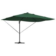 Плажен чадър Зелен 352 x 251 x 265 см Полиестер и алуминий