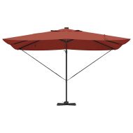 Плажен чадър Теракота 352 x 251 x 265 см Полиестер и алуминий