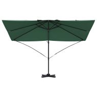 Плажен чадър Зелен 351 x 250 x 260 см Полиестер и алуминий