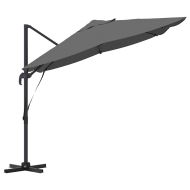 Плажен чадър Антрацит 351 x 250 x 260 см Полиестер и алуминий