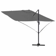 Плажен чадър Антрацит 351 x 250 x 260 см Полиестер и алуминий