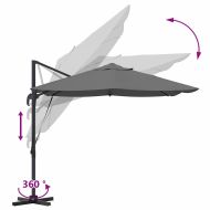 Плажен чадър Антрацит 351 x 250 x 260 см Полиестер и алуминий