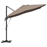Плажен чадър Таупе 351 x 250 x 260 см Полиестер и алуминий