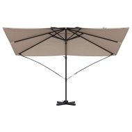 Плажен чадър Таупе 351 x 250 x 260 см Полиестер и алуминий